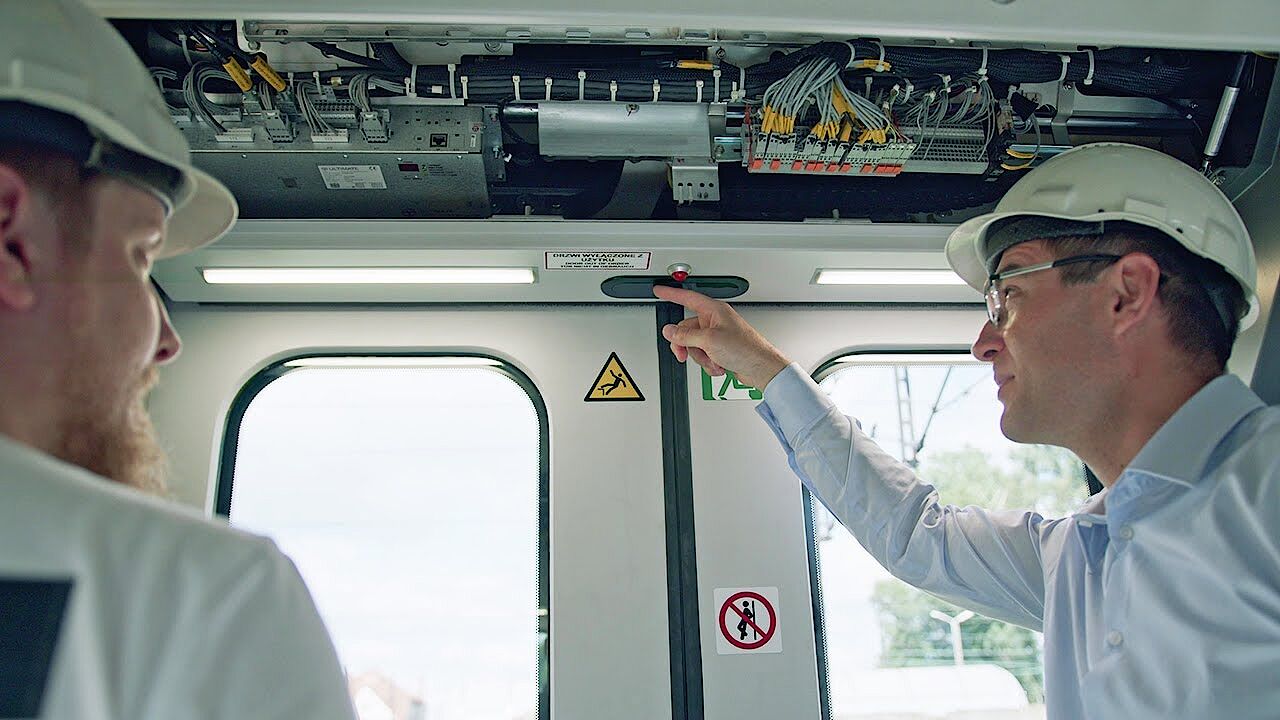 [Translate to Polski:] Tour through NEWAG S.A. train factory in Nowy Sacz, Poland 